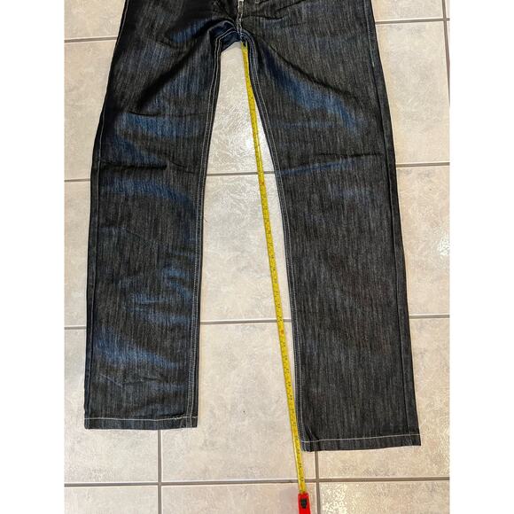 Bludiesel 77 Original Denim Forge Black Shimmer Size 34X33 Wide Leg Jeans - Picture 6 of 6